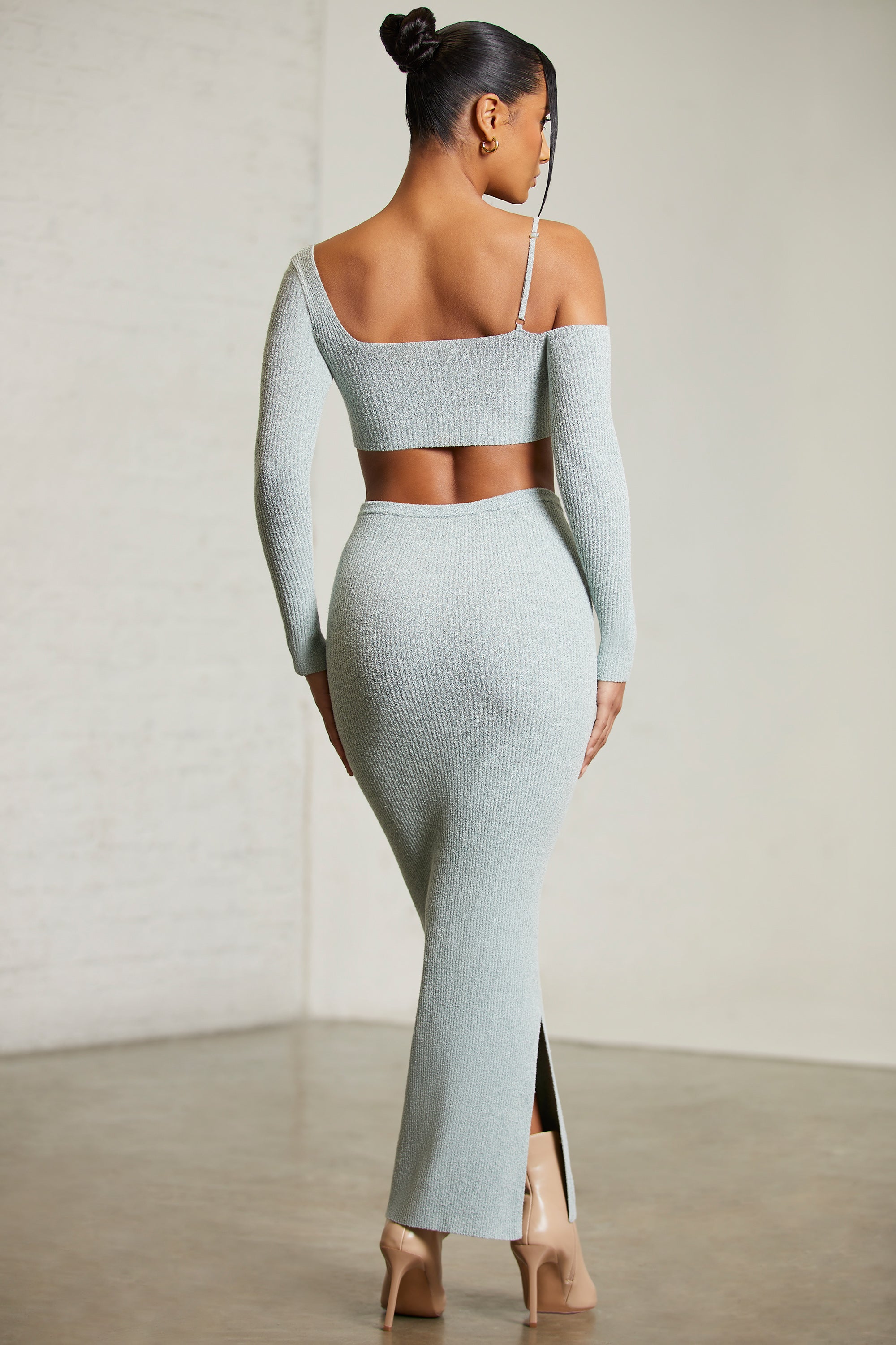 Low Rise Maxi Skirt in Green